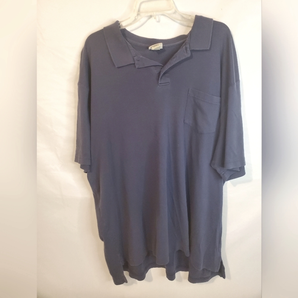 L.L.Bean men's size XXL Tall blue collar t- shirt